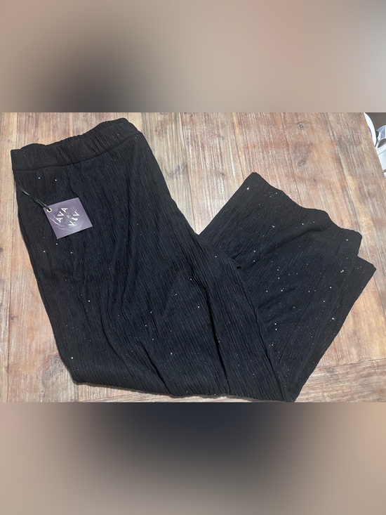 Ava & Viv Pants - Ava & Viv Black Wide Leg Pants with Subtle Sparkle